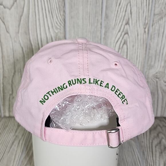 John Deere Pink Adjustable Back Hat With Embroidered Logo One Size Fits All - Picture 4 of 7